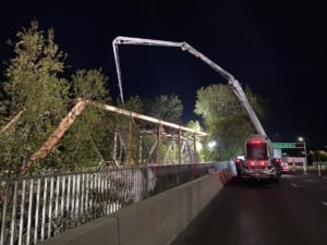 Deck Concrete Being Pumped into Place
