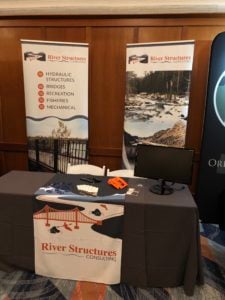 The River Structures Consulting booth at the 2019 River Restoration Northwest Symposium. 